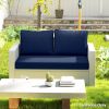 Outsunny 2 Seater Patio Furniture Cushions, Thick Outdoor Loveseat Cushions Furniture Cushions with Removable Cover