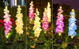 Solar Powered Hyacinth Flower Light, Solar Garden Patio Yard Decor, Color-Changing, Waterproof, Energy-Efficient, and Durable Outdoor Decoration