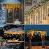 Ramadan Solar Icicle Lights,Outdoor Waterproof Moons Stars Curtain Window String with 8 Modes Timer Remote