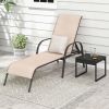 1PC Adjustable Patio Chaise Folding Lounge Chair with Backrest Adjustable Tilt Armrest