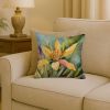 New Mexico Yucca Flower in Watercolor Throw Pillow Machine Washable, Indoor Outdoor Decorative Pillow for Couch, Bed or Patio, 18Hx18W