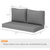 Outsunny 2 Seater Patio Furniture Cushions, Thick Outdoor Loveseat Cushions Furniture Cushions with Removable Cover