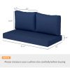 Outsunny 2 Seater Patio Furniture Cushions, Thick Outdoor Loveseat Cushions Furniture Cushions with Removable Cover