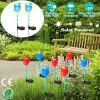 2Pcs Solar Powered Tulip Garden Light Wind Mill Waterproof Landscape Stake Lamp Decorative Lawn Lights For Yard Driveway Walkway Patio
