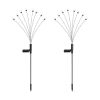 2Pcs Solar Firefly Lights Swaying Decorative Pathway Stake Lamp IP65 Waterproof Landscape Patio Yard Night Light